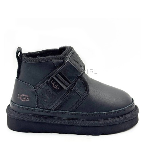 UGG Kids Neumel Snapback Leather Black