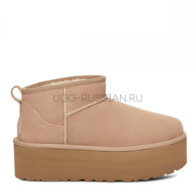 Ultra Mini Platform Boot Sand