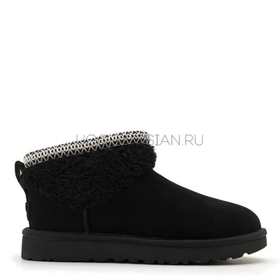Ultra Mini Maxi Curly Boot Black