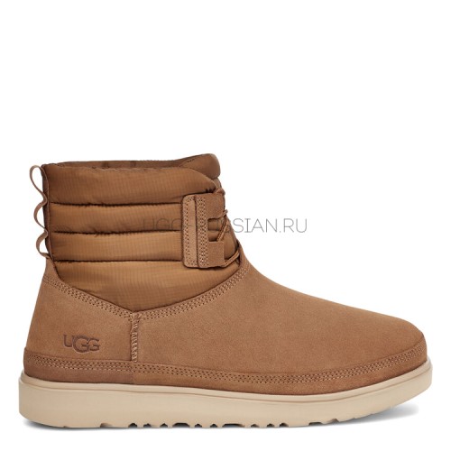 UGG Mens  Classic Mini Lace-Up Weather Chestnut