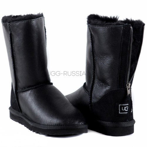 UGG Classic Short Zip Metallic Black
