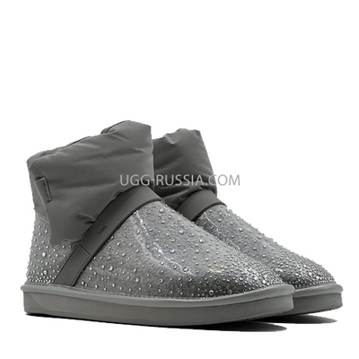 Clear Quilty Boot Bling Grey