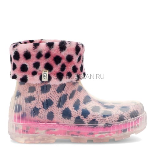 Drizlita Clear Boot Pink Scallop Cheetah
