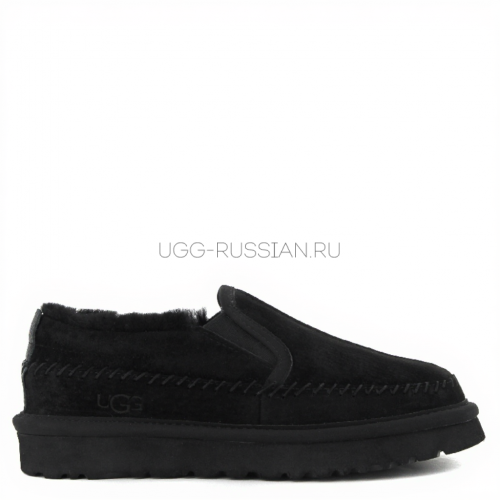 Mens Stitch Slip On Black